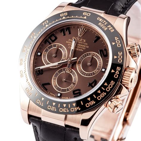 rolex rose gold leather strap